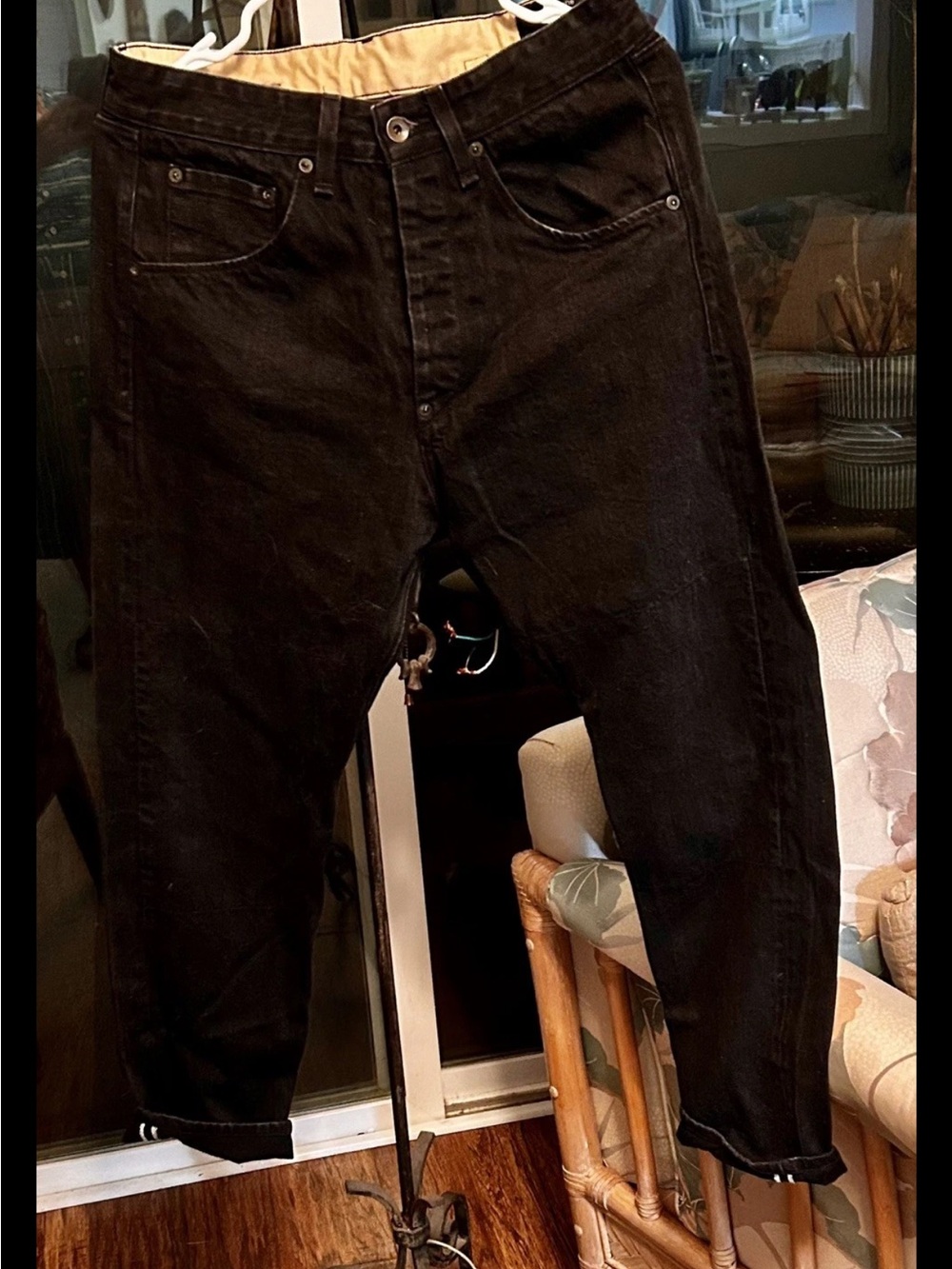 Rag&bone Men's Raw Selvedge black jeans size 31 made in the USA  100% Cotton